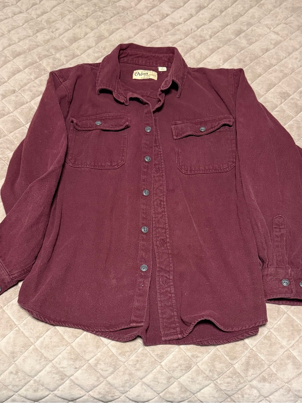 Orton Brothers Burgundy Washed Canvas Chore Shirt Jacket